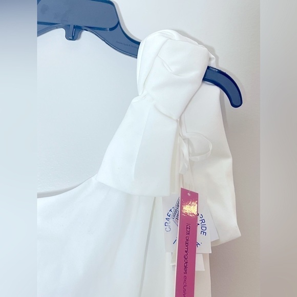 AQUA - white Scuba Bow One Shoulder Mermaid Gown size 0 White - Picture 6 of 11